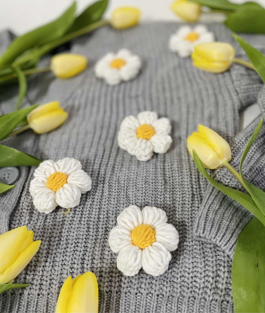 Kwiatki 3D na sweterek