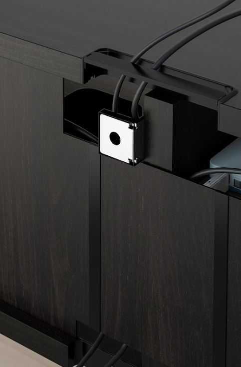 IKEA Besta szafka pod TV doposażona - drzwi szklane, nóżki