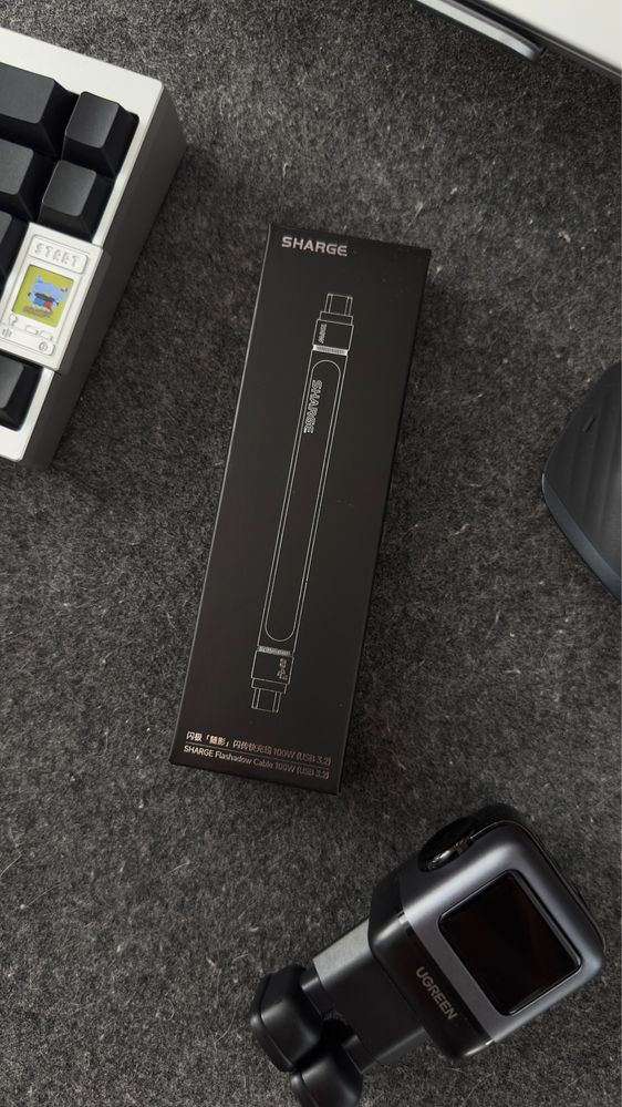 Sharge Flashadow Cable data transfer 10Gbps 100w 3.1 usb кабель