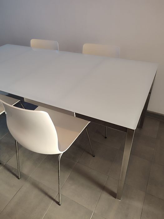 IKEA Torsby stół szklany chrom taras salon kuchnia