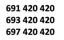 3 Unikalne Złote Numery 691.420.420 / 693.420.420 / 697.420.420