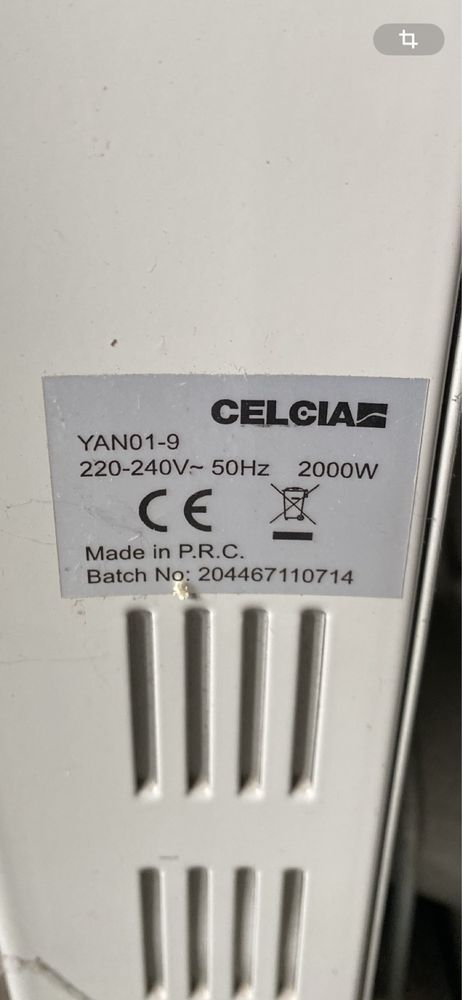 Обогреватель масляний  9 секцій Celcia ,Whirlpool 2000w