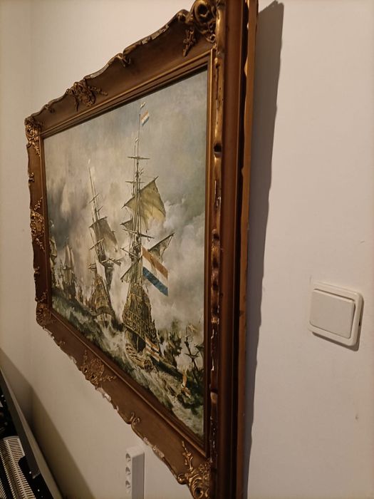 Quadro antigo pintado a mão