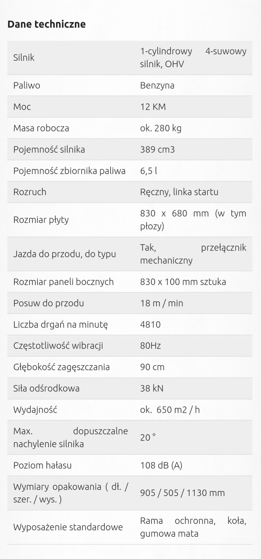 Zagęszczarka rewersyjna LUMAG RP300HPC 280kg