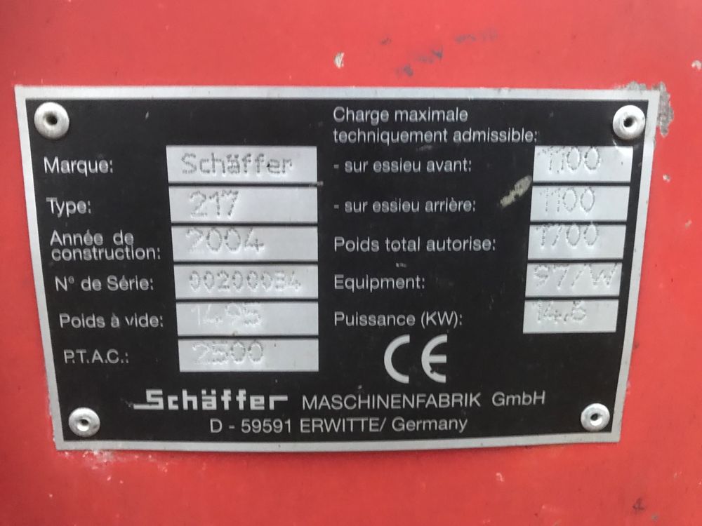 FV ładowarka mini Ładowarka Schaffer 217 oryginale Weidemann z Niemiec