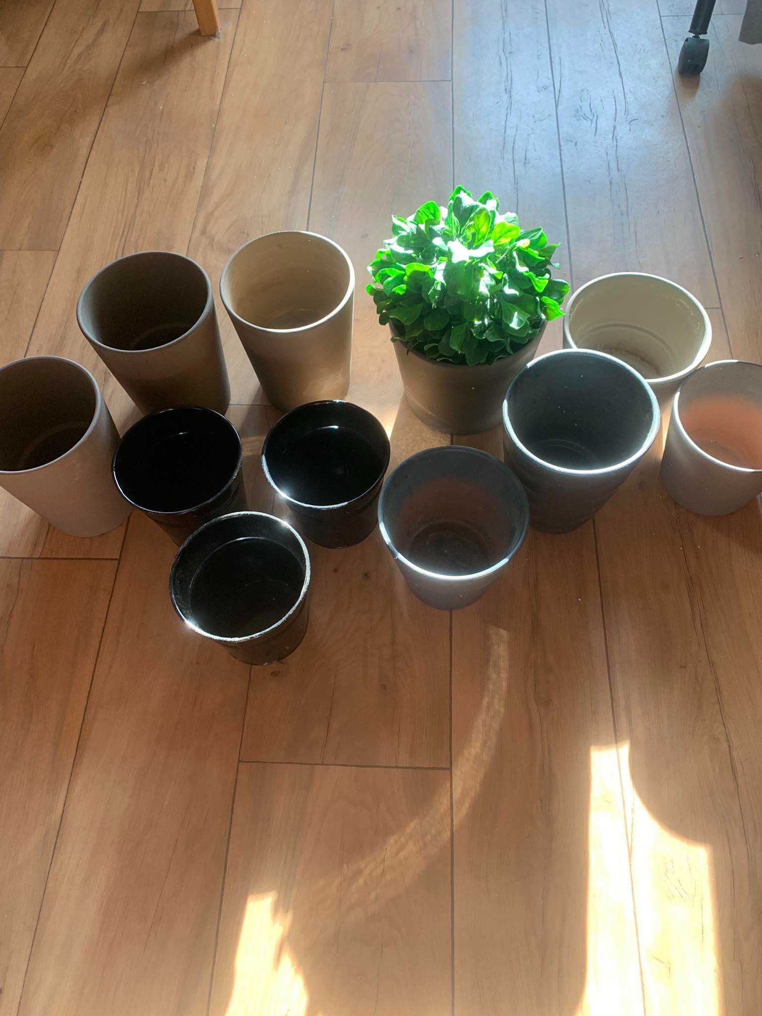 Ikea donice doniczki osłonki ceramiczne metalowe x 13 szt