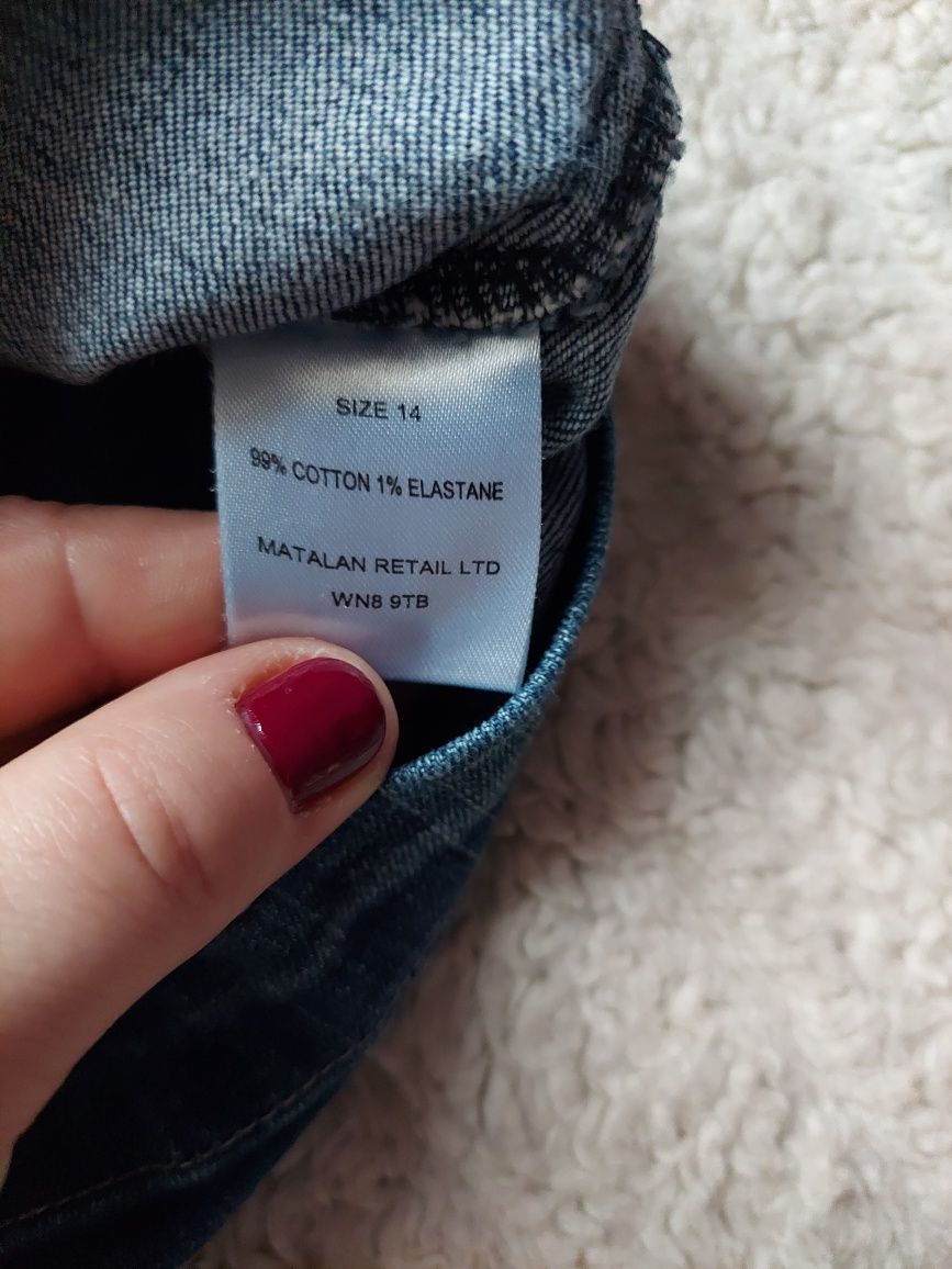 Spódnica jeansowa z modnymi przetarciami rozmiar XL