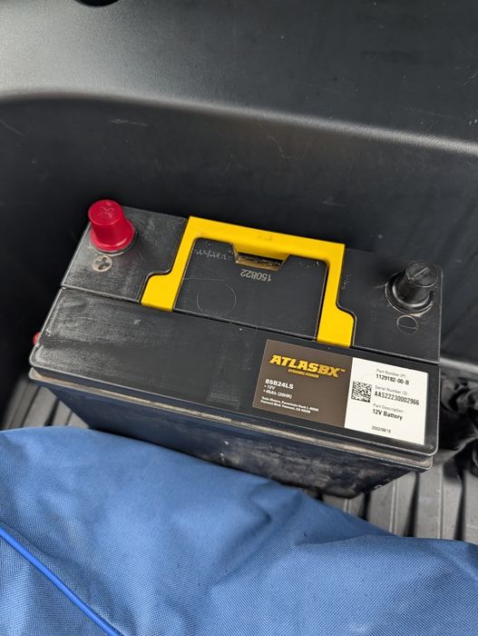 Акумулятор 12в atlasbx  45ah 390 a для tesla soh 100%