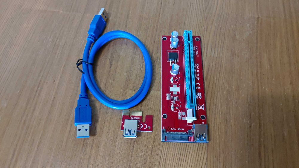 Riser, Райзер SATA PCI-E 1X to 16X USB 3.0 60см VER 007s