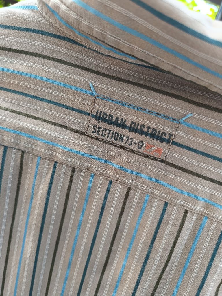 Męska brązowa koszula w paski M