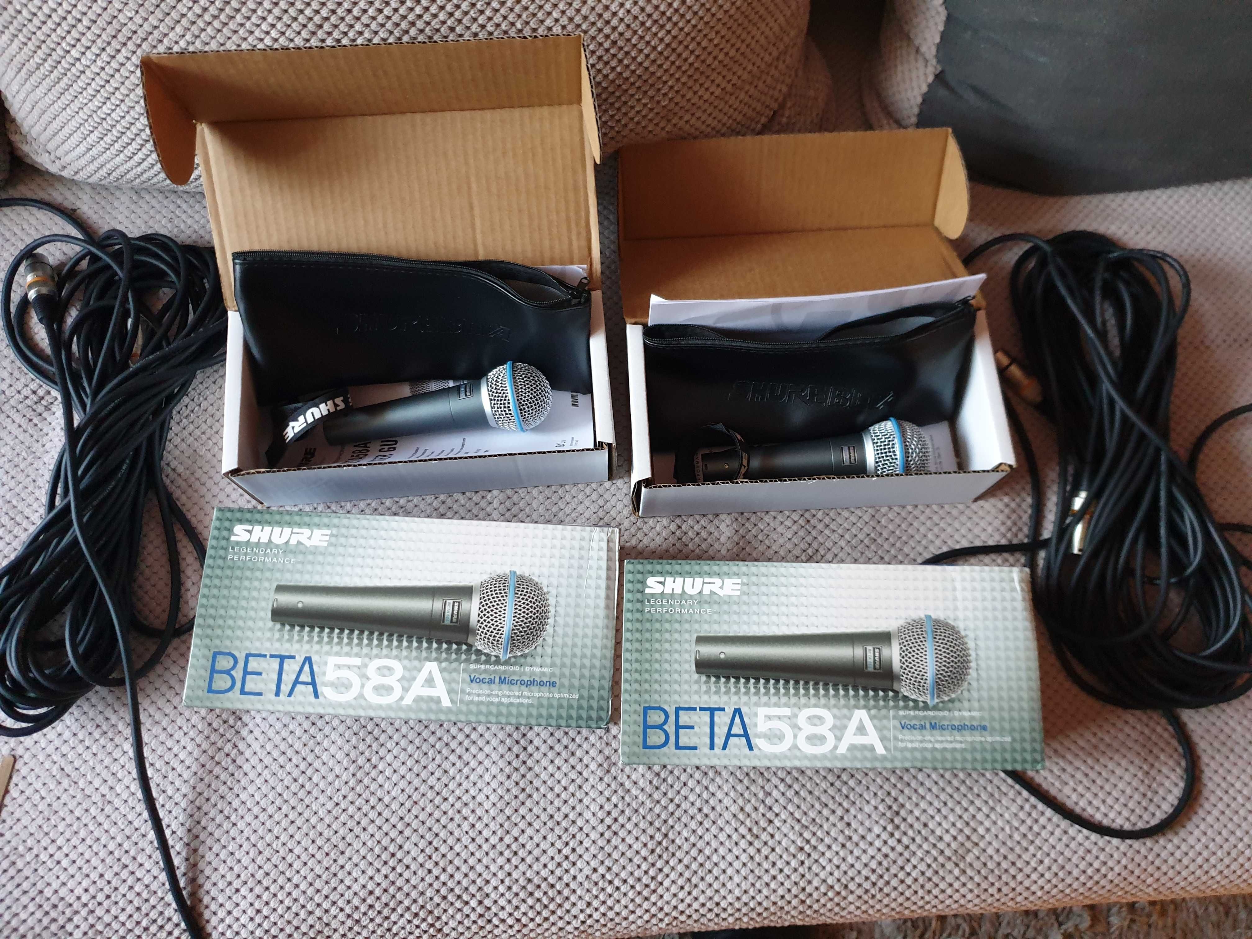 Mikrofony Shure BETA 58A - Mexico + statywy i kable