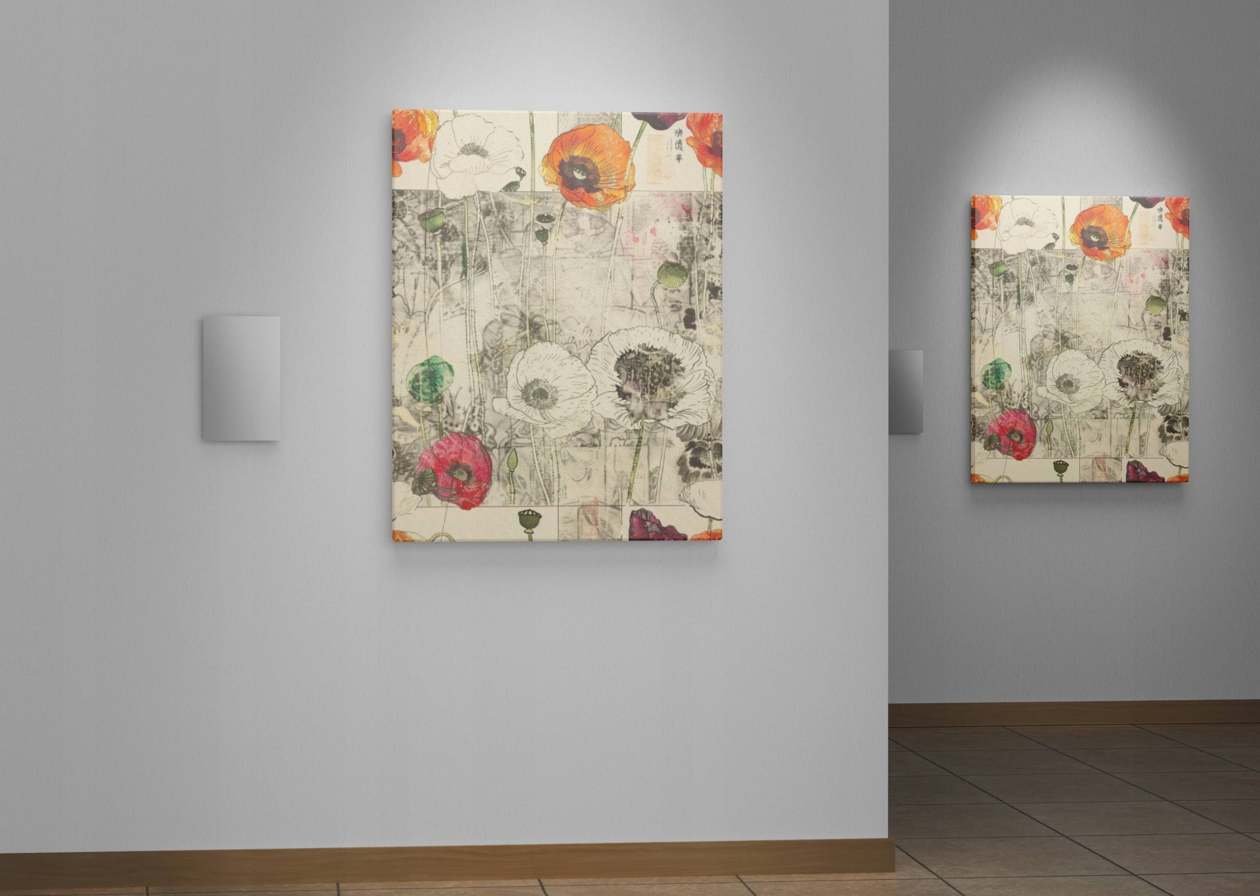 Obraz na płótnie "Magiczny Ogród Maków" 60x80 cm - motywy roślinne