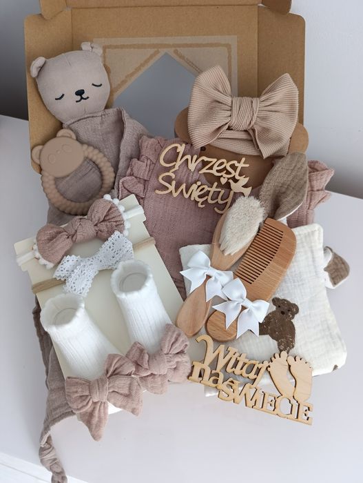 Zestaw prezentowy dla niemowlaka prezent babyshower narodziny chrzest
