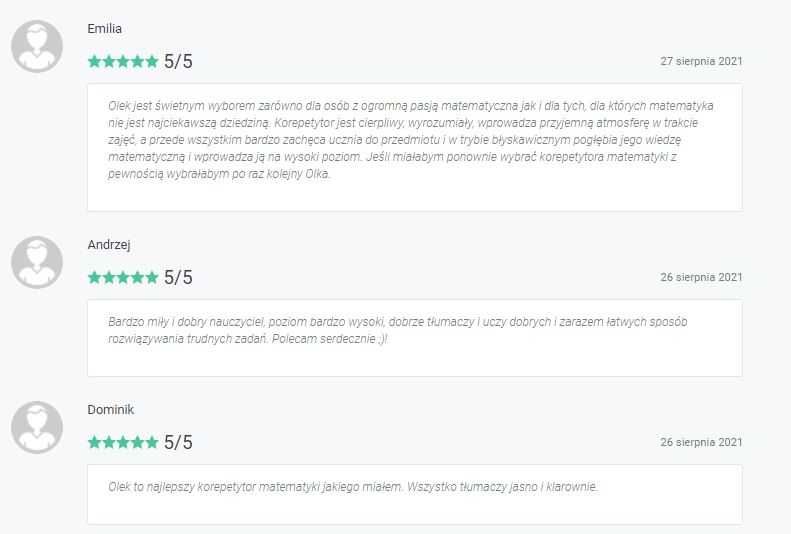 Matematyka/Matura/korepetycje/nauczyciel/wykładowca/100 opinii