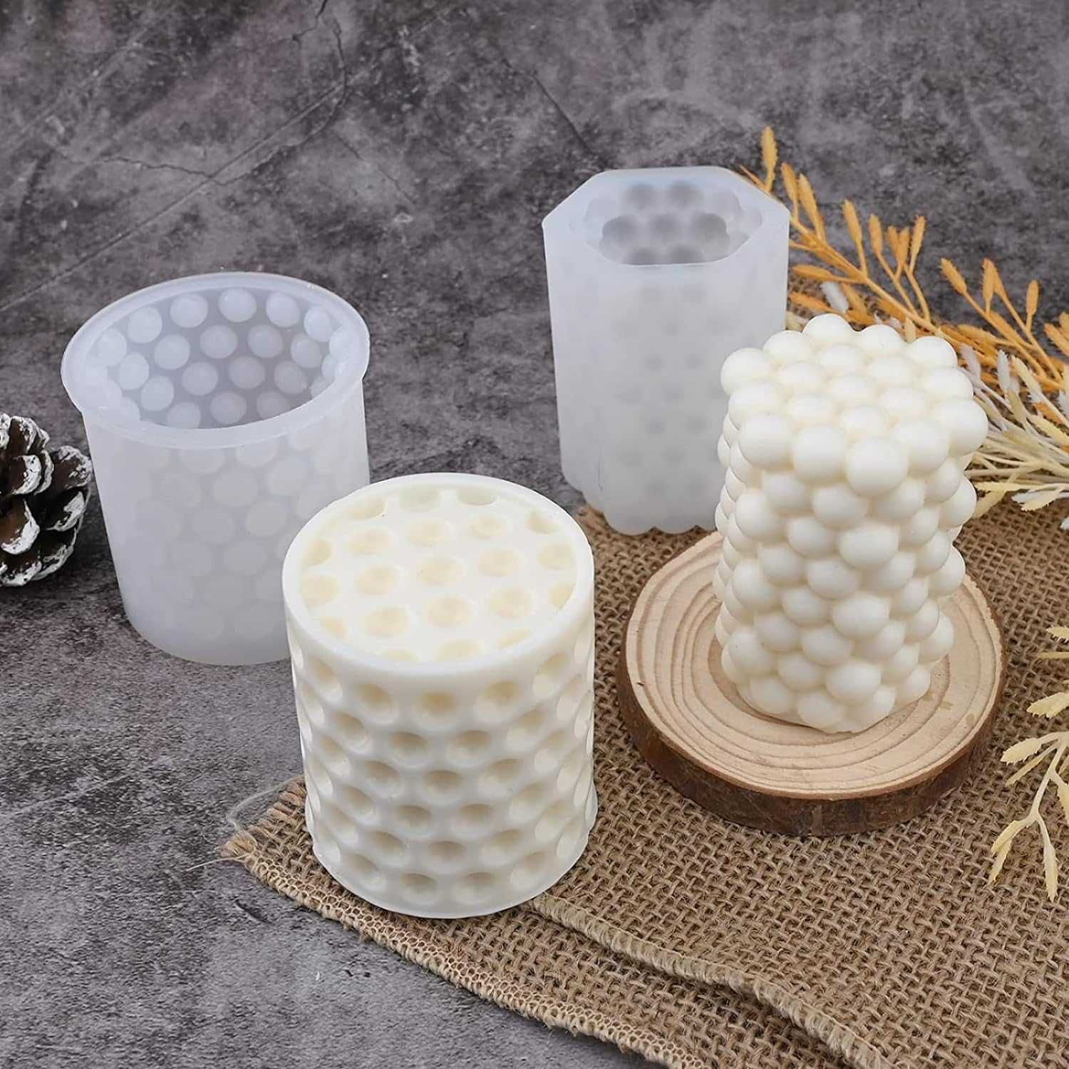 formy do świec 3D DIY, 5 szt. silikonowe formy do wosku do świec