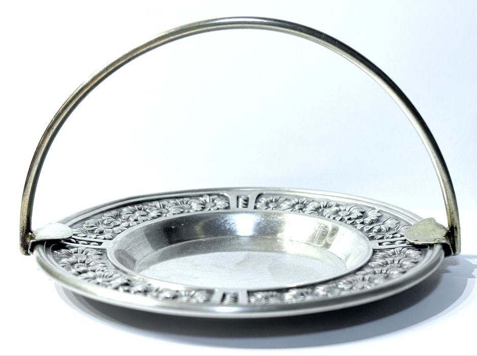 Lindissima antiga aneleira com asa em prata contrastada Leitão & Irmão