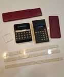 Calculadoras electrónicas antigas & Régua