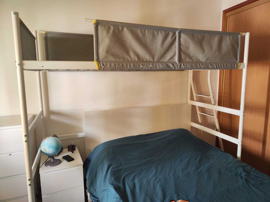 Beliche estrutura cama alta 90x200 cm VITVAL com colchão