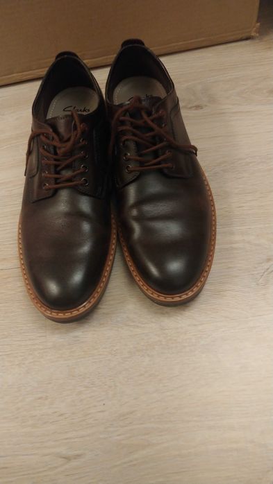 Clarks - Brązowe buty sznurowane męskie