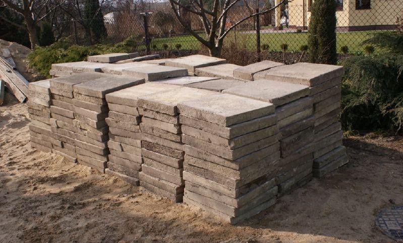 Trelinka Betonowa Bloczek Płyta Chodnikowa Kruszywa Gruz Utwardzenia