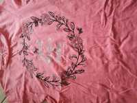 Różowa koszulka kwiaty