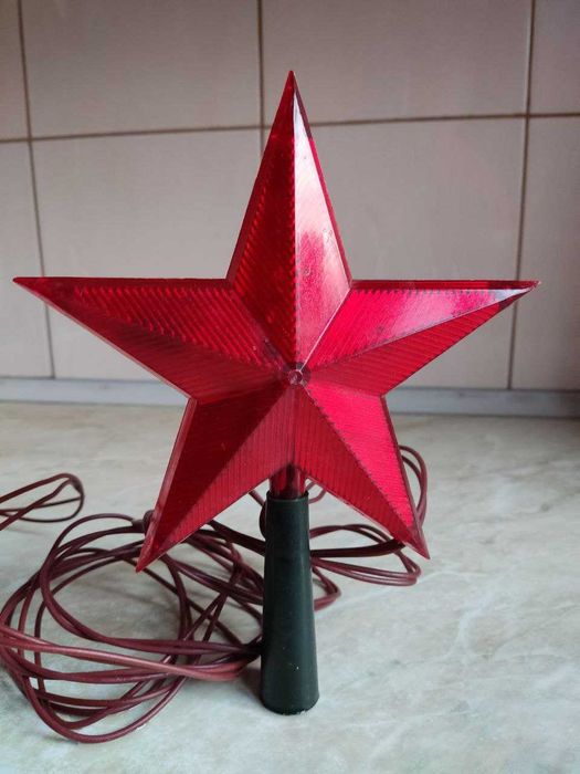 Зірочка верхівка на ялинку, з підсвічуванням