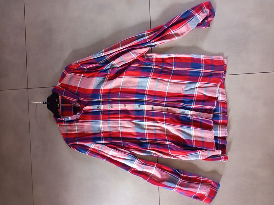 Koszula damska flanelowa w kratę czerwona