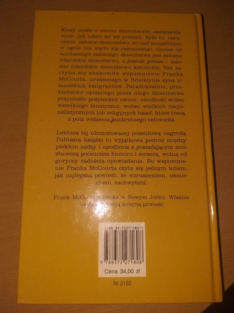 Frank McCourt "Popiół i żar"