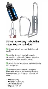 Uchwyt rowerowy na bidon. Aluminiowy. Wysyłka InPost