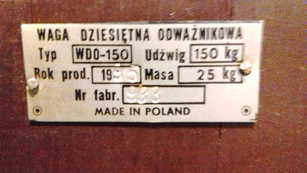 Waga dziesiętna odważnikowa WDO-150