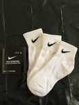 6 par skarpet Nike z czystego bawełny. Białe, krótkie, Rozmiar L / M