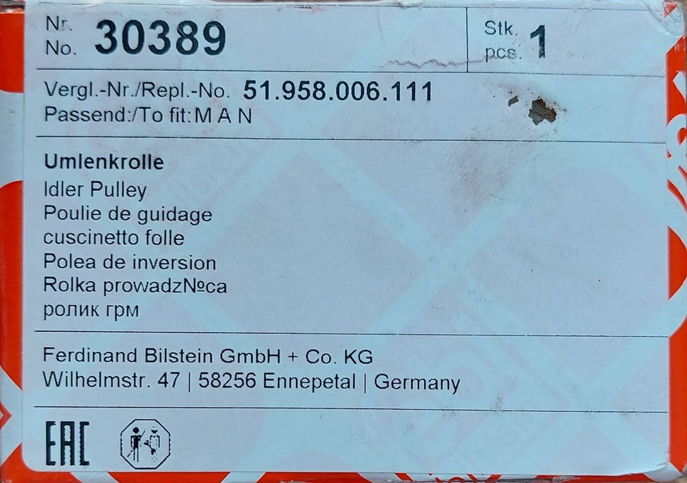 Натяжной ролик грм  MAN 30389