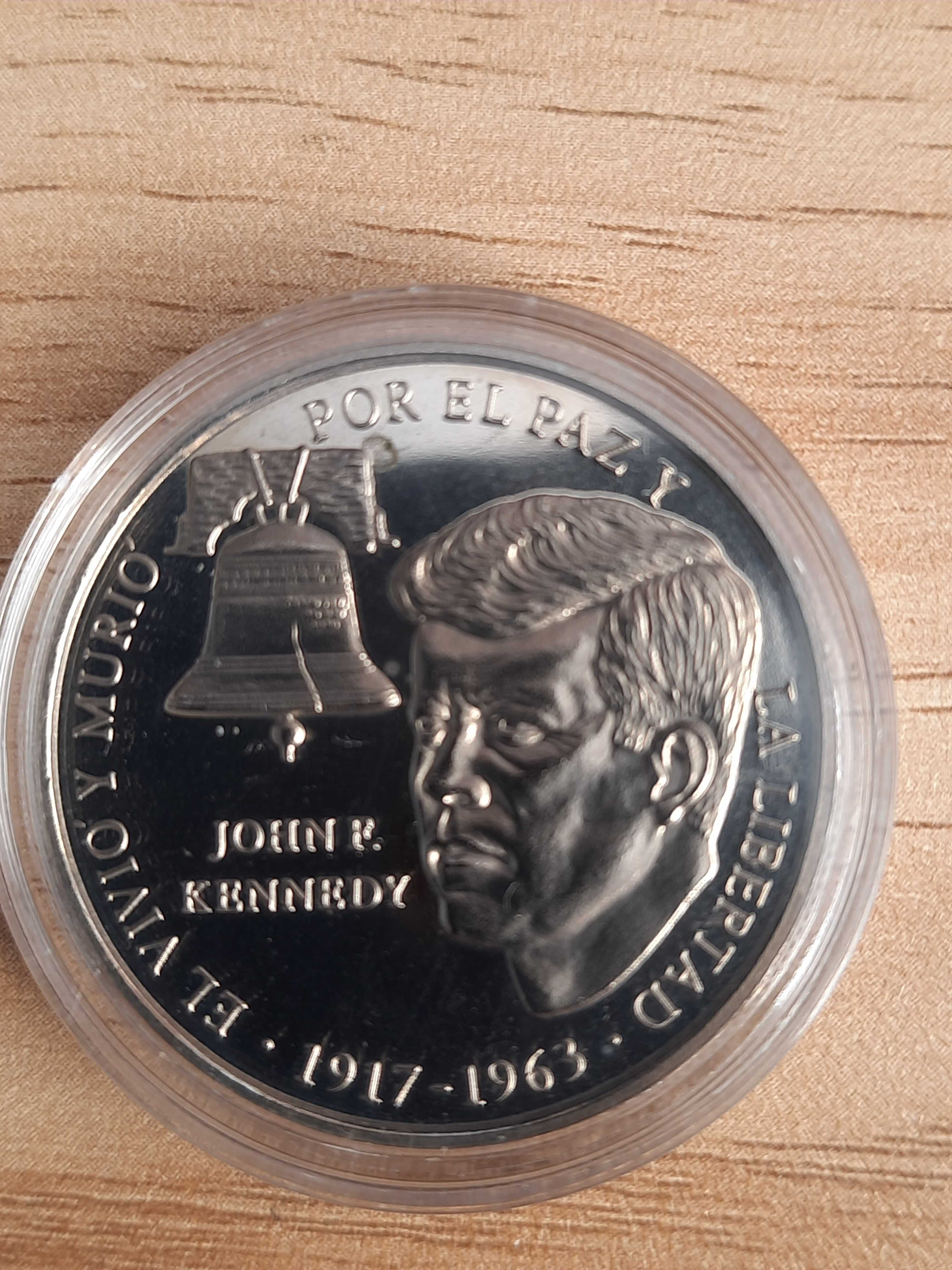 1 Balboa Panama, JF Kennedy 1988; moneta, wolność, dzwon, usa