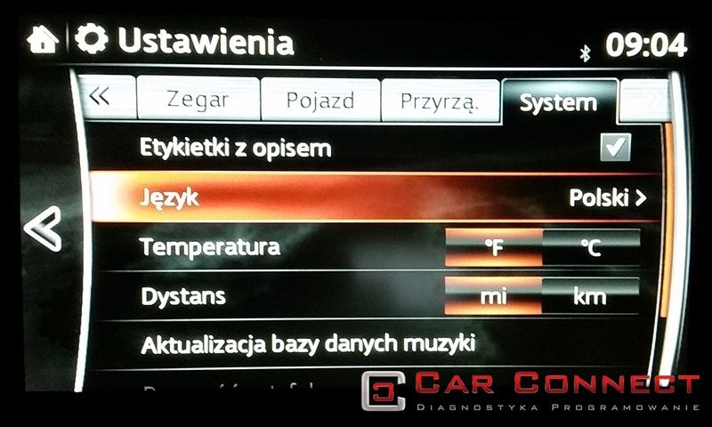 MAZDA MZD Connect język polski menu nawigacja USA konwersja 3 6 CX-5