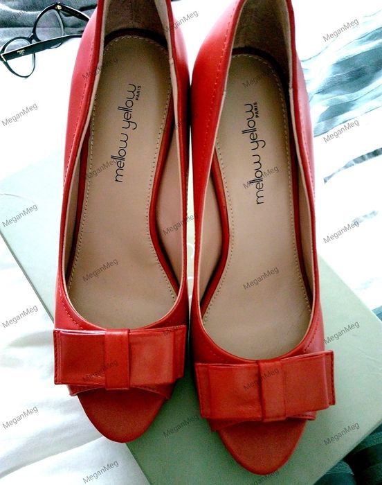 Czółenka peep toe 100% skóra naturalna licowa