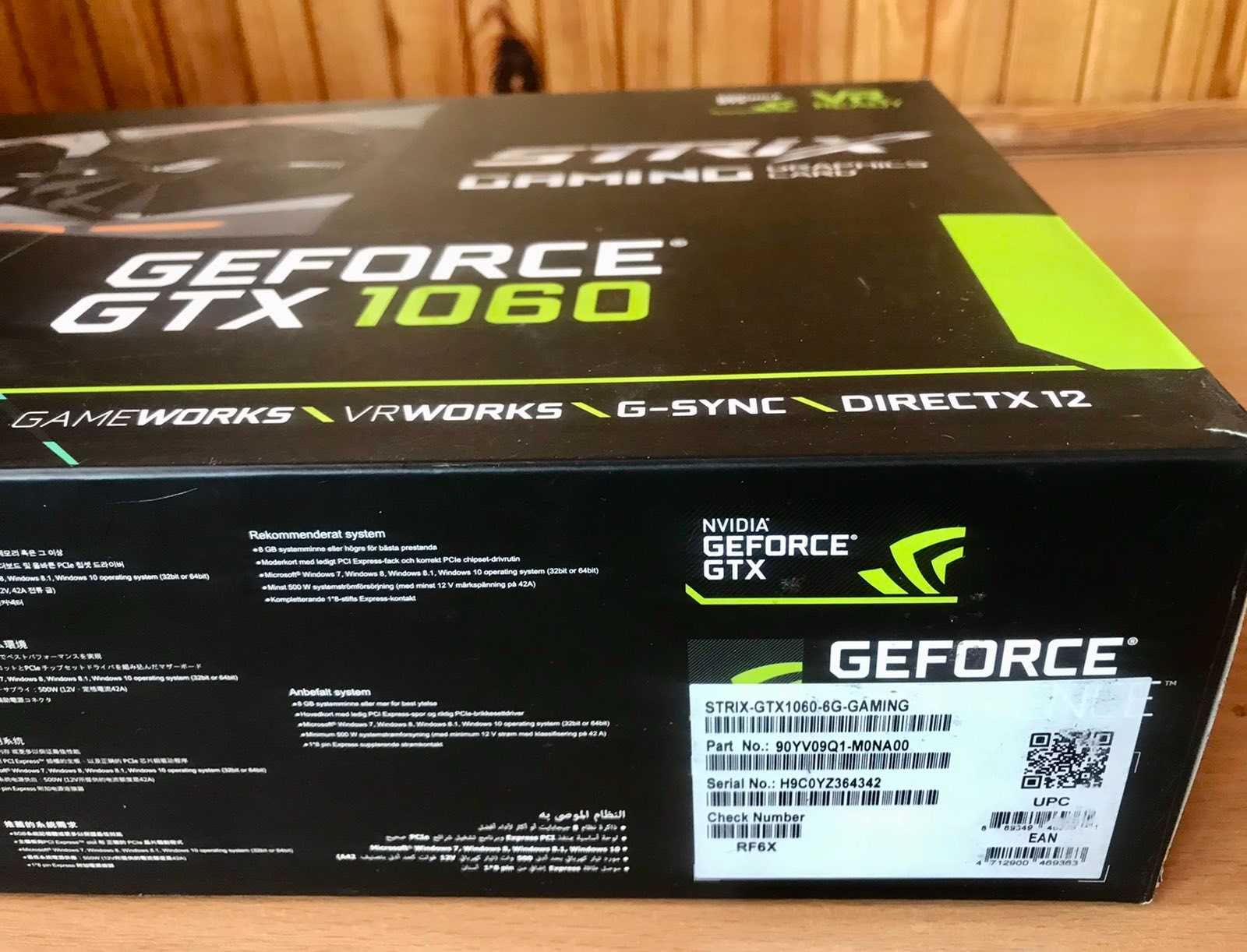 відіокарта ASUS ROG STRIX-GTX1060-O6G-GAMING 6Gb