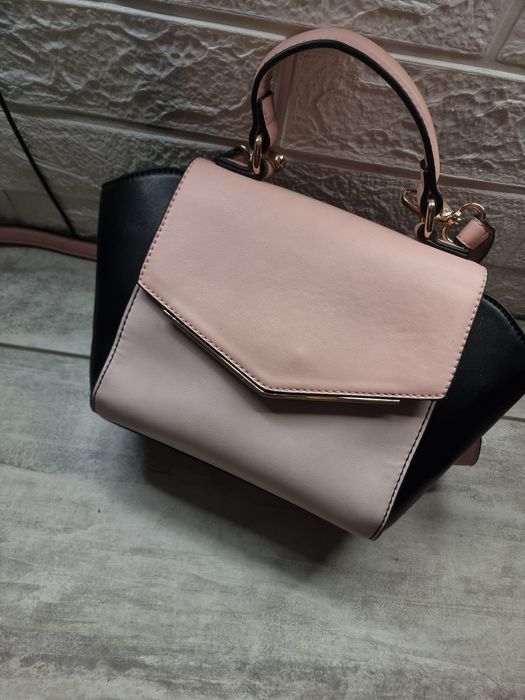 Сумка чорно рожева