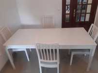 Mesa Ikea Extensivel 120/180cm + 4 cadeiras