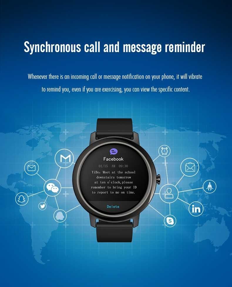 SmartWatch S17 telefon BT, MP3,  tętno, ciśnienie, O2, kroki.
