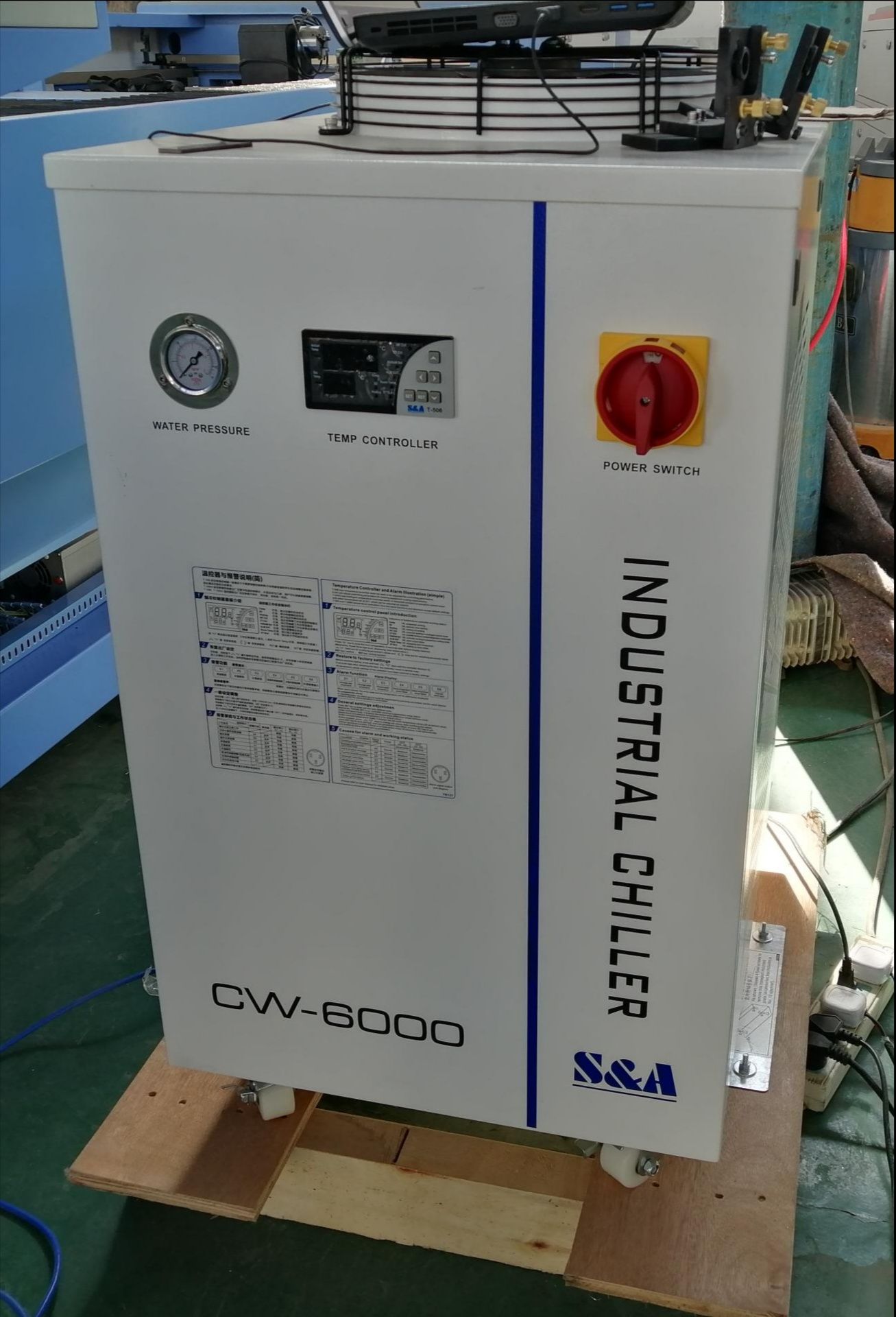 Bomba vácuo CHILLER CW5200 CW6000 compressor TUBO LASER 100W Fonte.