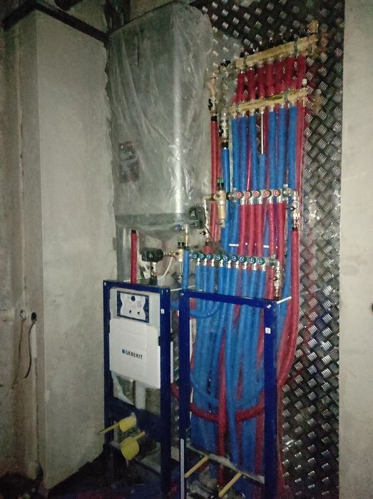 Монтаж сист.опалення,тепла підлога.Встановлення котлів.Сантехніка