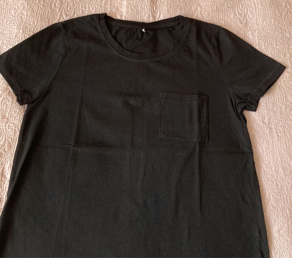 Sinsay czarny klasyczny t-shirt bawełna S
