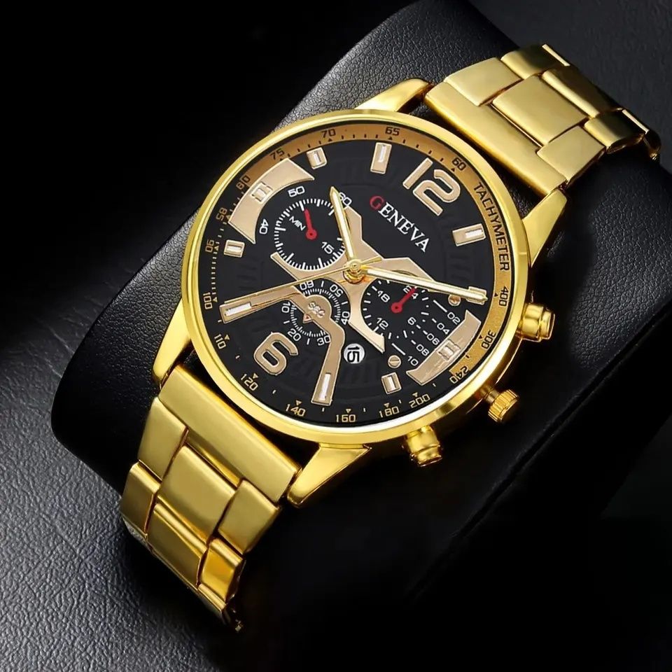 Стильные мужские часы + браслет, отличный вариант подарка
