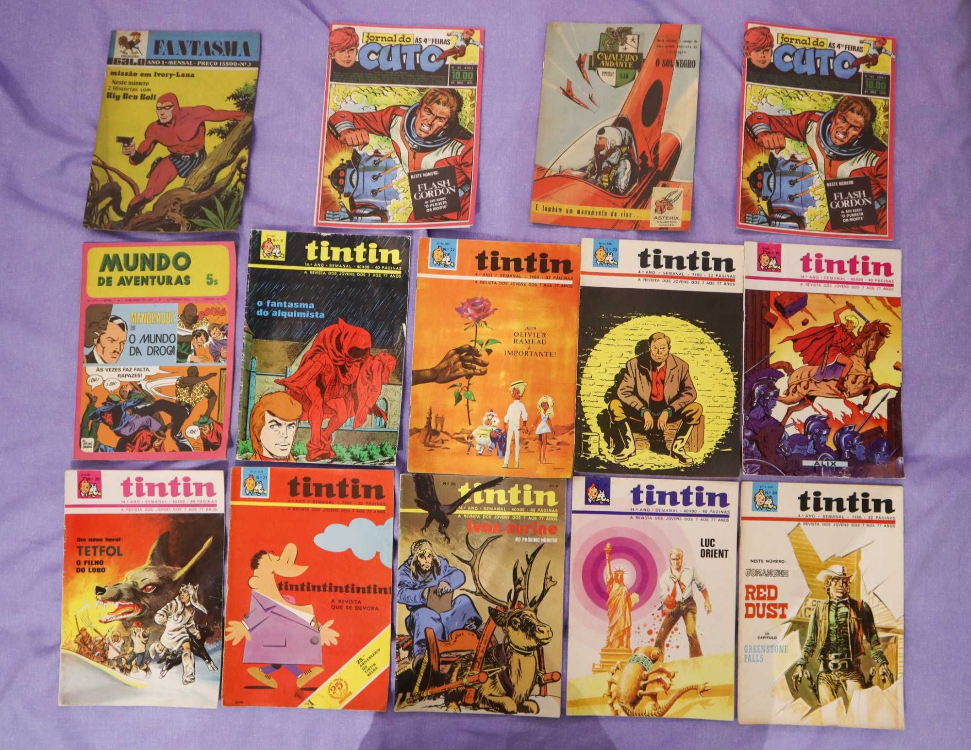 BDs variadas (Tim Tim, Lucky Luke, Marsupilami, etc.