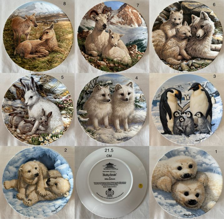 Колекція вінтажних тарілок Краса полярної дикої природи.