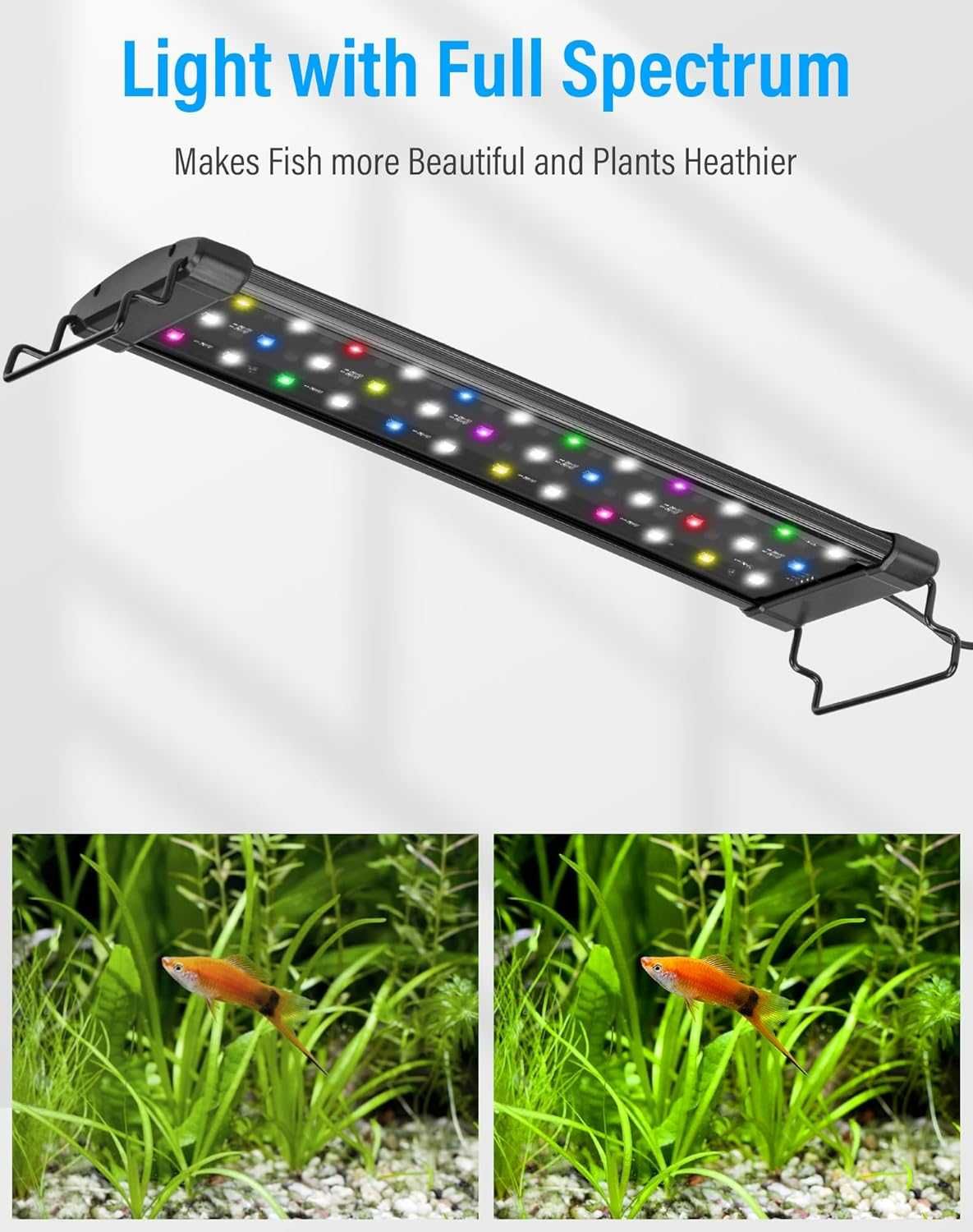 Oświetlenie do akwarium, bluetooth + pilot, regulacja 40-55cm, 36 LED
