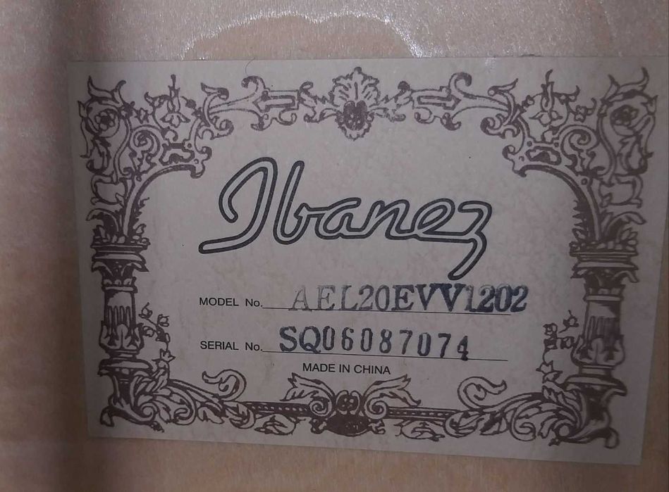 Акустическая гитара Ibanez AEL20E VV1202 + кейс.