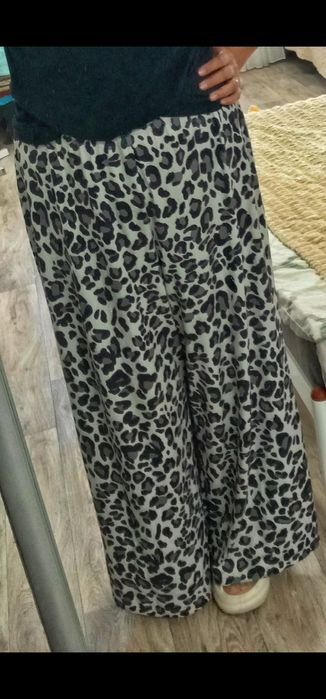 Широкі штани з леопардовим принтом