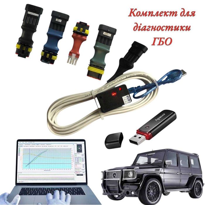 Кабель диагностики настройки ГБО Stag AEB Zenit универсальный и флешка