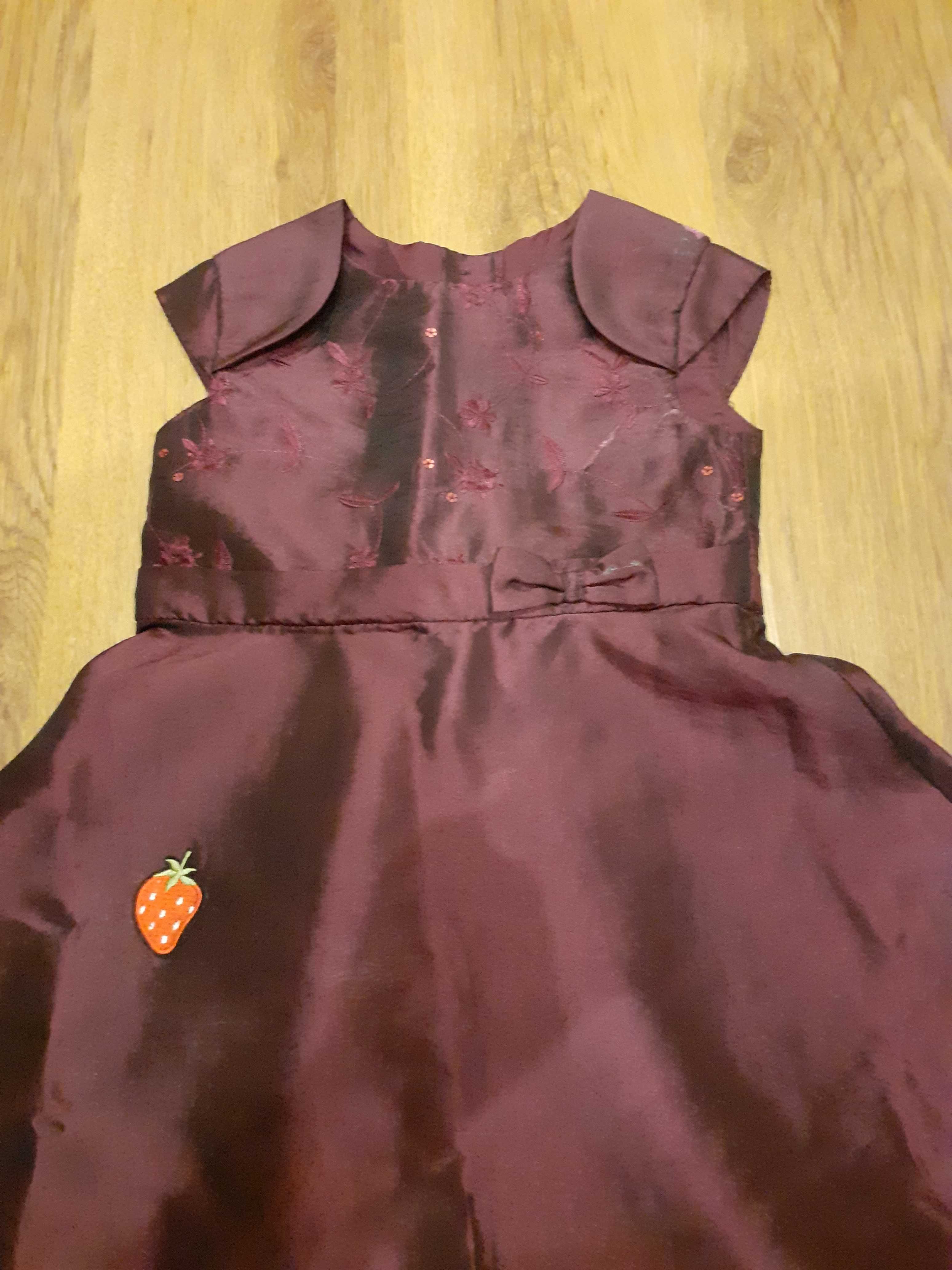 Sukienka fioletowa satynowa rozm. 92-98
